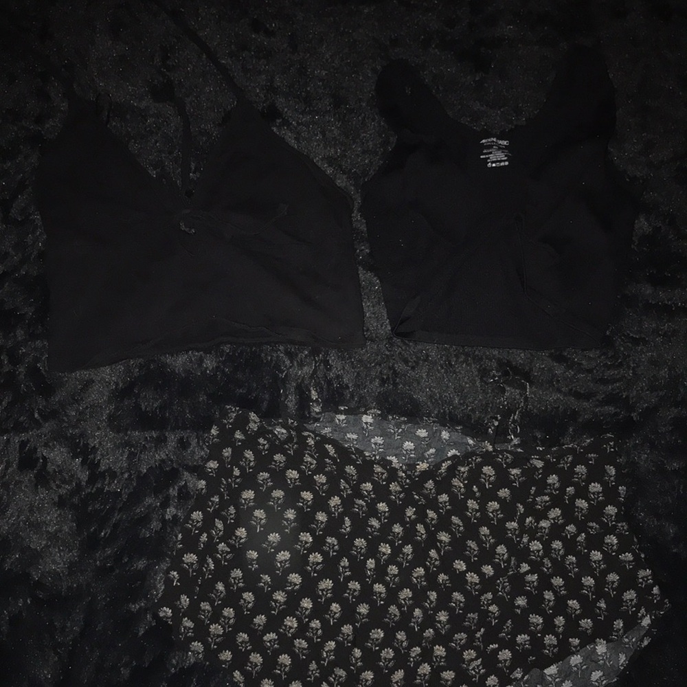 Black Crop Tops and Floral Spaghetti strap